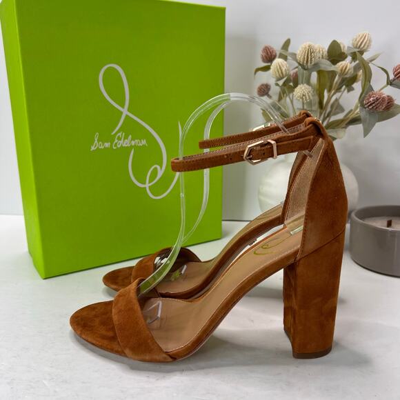 Sam Edelman Yaro Suede Ankle Strap Block Heel Frontier Brown Women 9.5 NWB - Picture 4 of 11